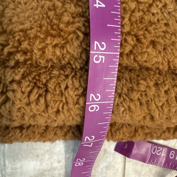 Lands End Womens Brown Quarter Zip Teddy Bear Fleece Jacket XL SOFT Pockets - Picture 9 of 10